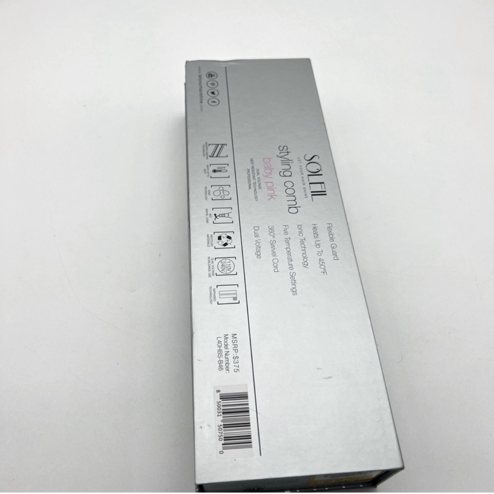 New Soleil Baby Pink Styling Comb Heat Brush - Picture 6 of 6